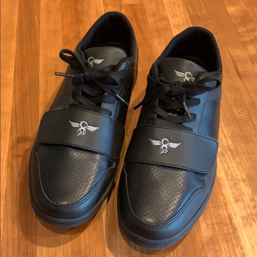 Black leather Creative Recreation men’s shoes.